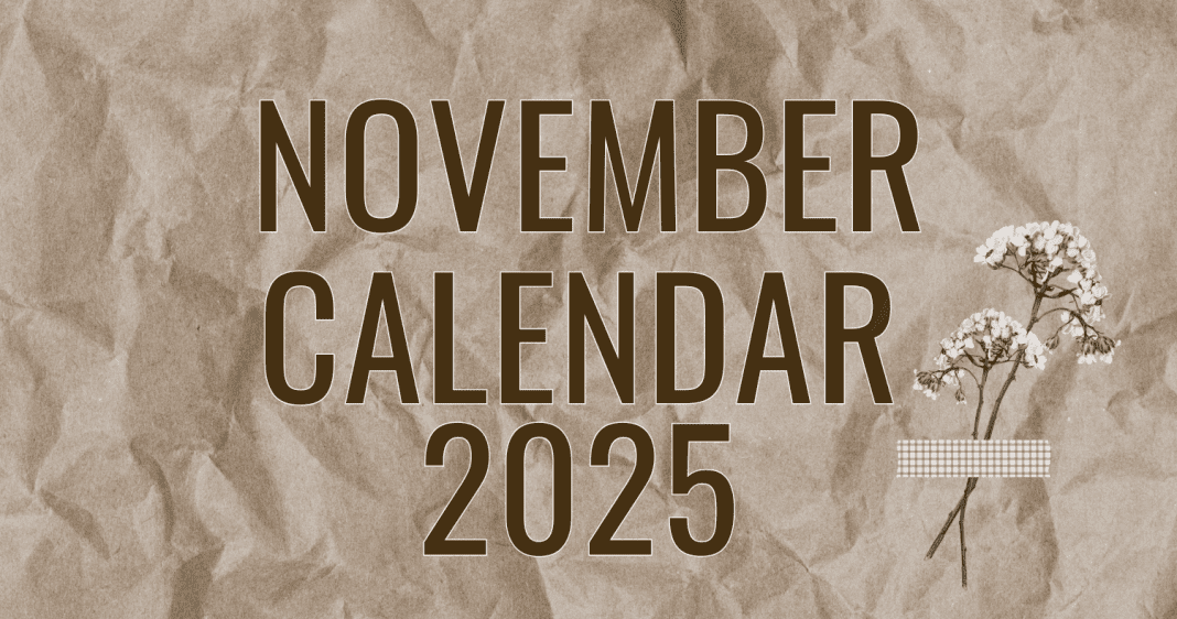 November Calendar 2025
