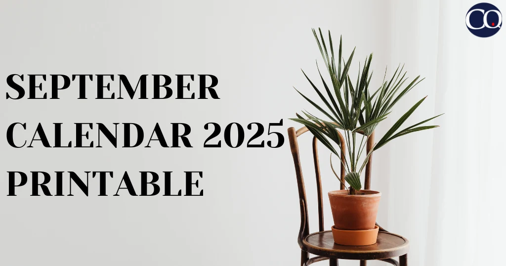 SEPTEMBER CALENDAR 2025 PRINTABLE